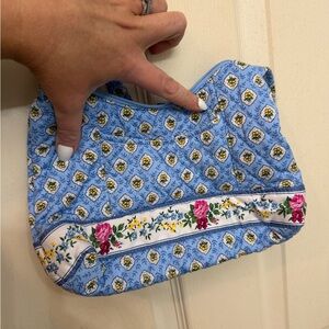 Vera Bradley Blue Quilted Floral Mini Cosmetic Pouch